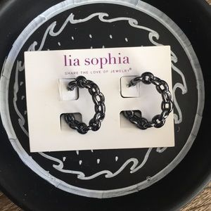 Lia Sophia Chain Hoop Earrings